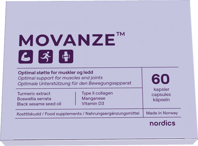 Movanze kosttilskudd for ledd – produktboks